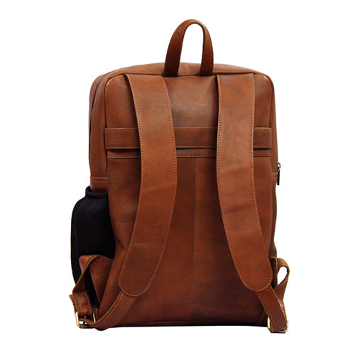 Unisex Genuine Leather Backpack ,Can Accommodate 14 " Laptop ,Have Side Bottle Holder