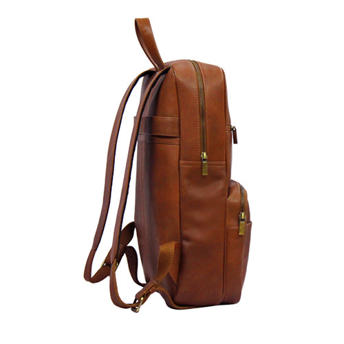 Unisex Genuine Leather Backpack ,Can Accommodate 14 " Laptop ,Have Side Bottle Holder