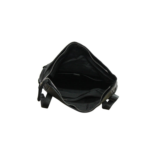 UNISEX GENUINE LEATHER ROLL-TOP BACKPACK WITH 14" LAPTOP COMPARTMENT