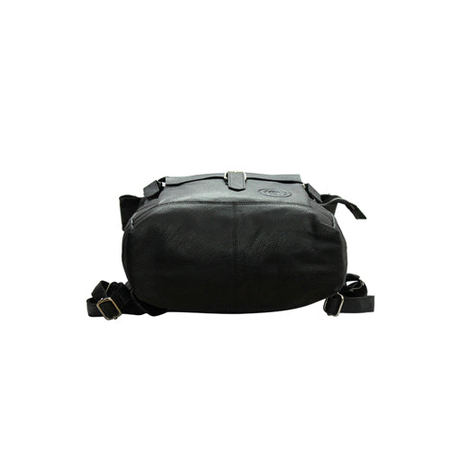 UNISEX GENUINE LEATHER ROLL-TOP BACKPACK WITH 14" LAPTOP COMPARTMENT