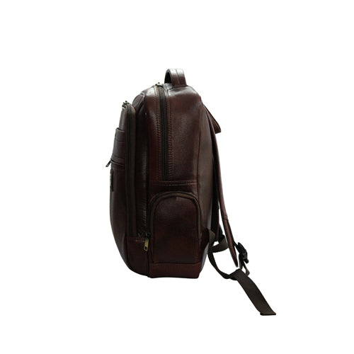 UNISEX GENUINE LEATHER MULTIPURPOSE BACKPACK WITH 14" LAPTOP COMPARTMENT