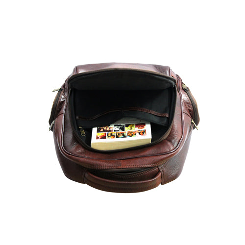 UNISEX GENUINE LEATHER MULTIPURPOSE BACKPACK WITH 14" LAPTOP COMPARTMENT