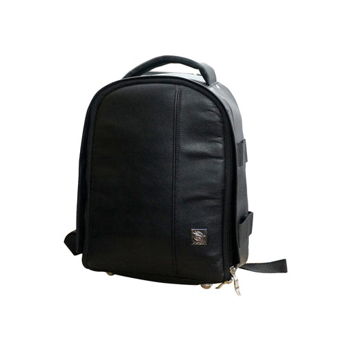 Genuine Leather Camera Backpack With Cushioned Interior & Flexible Slots To Adjust Your Cameras & Lenses Also A Nylon Cover Is Provided To Cover Your Bag Incase Of Rains