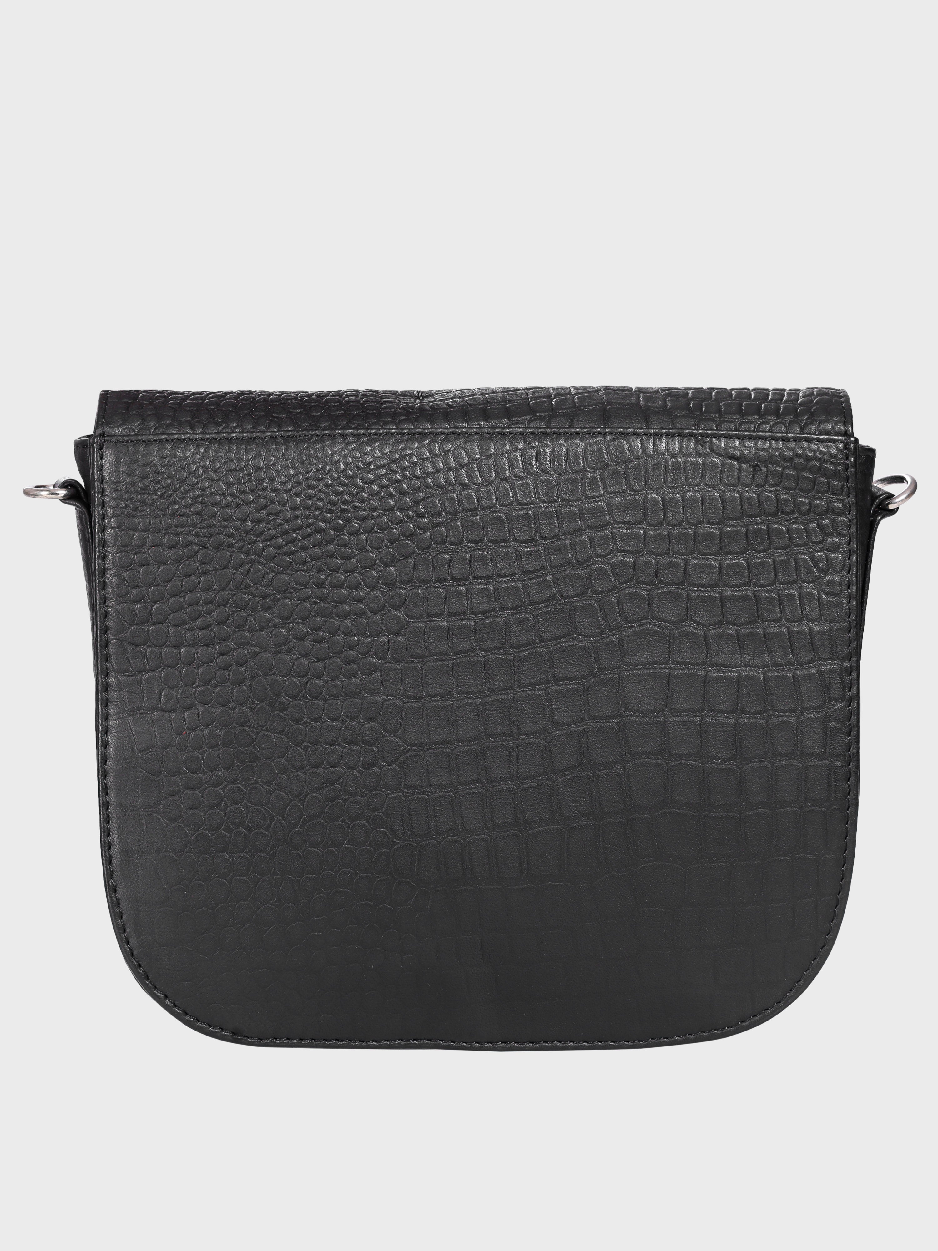 Genuine Leather , Women Trendy Front Magnet Closure , Croco Embossed Leather Bag