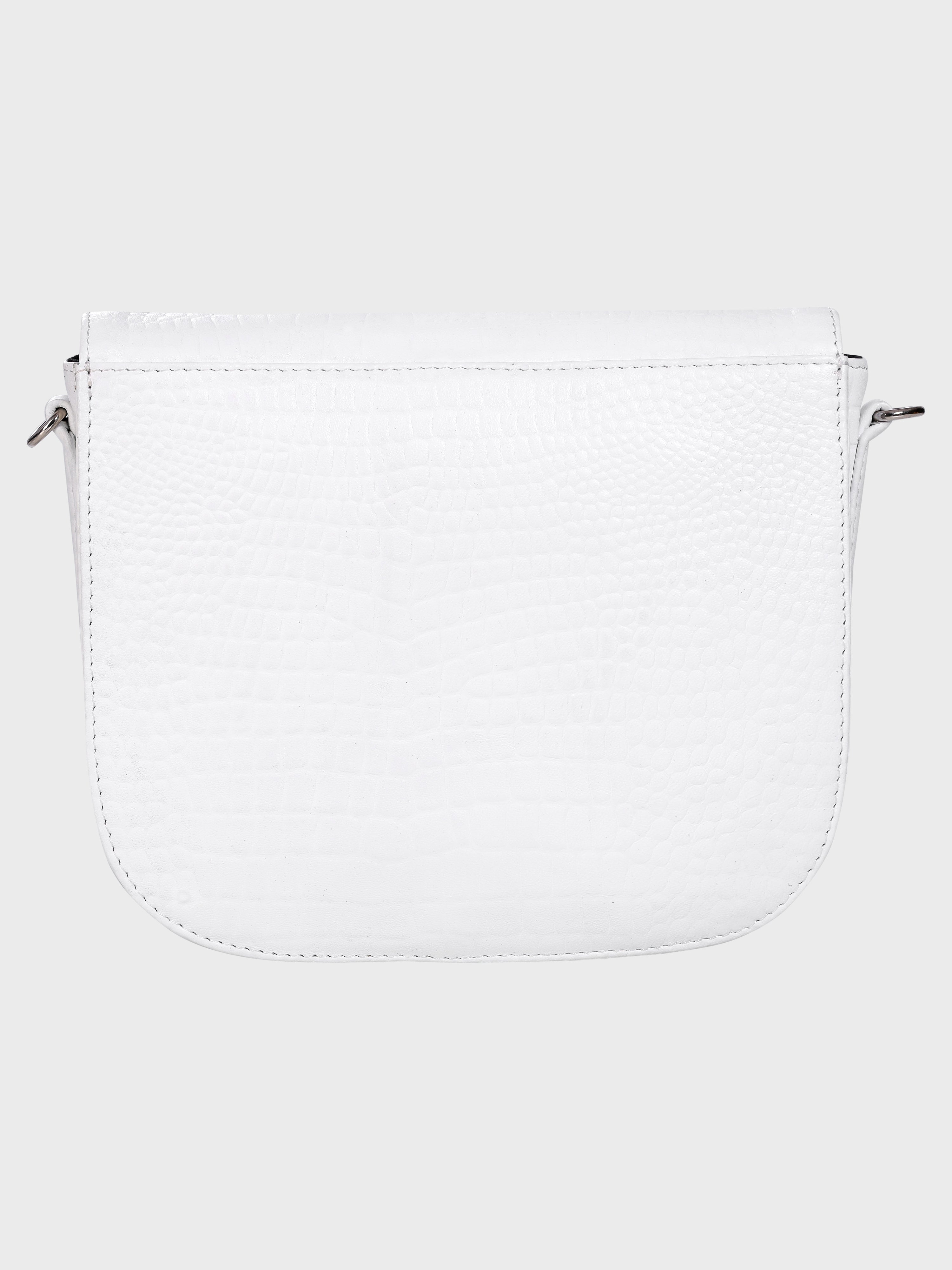 Genuine Leather , Women Trendy Front Magnet Closure , Croco Embossed Leather Bag