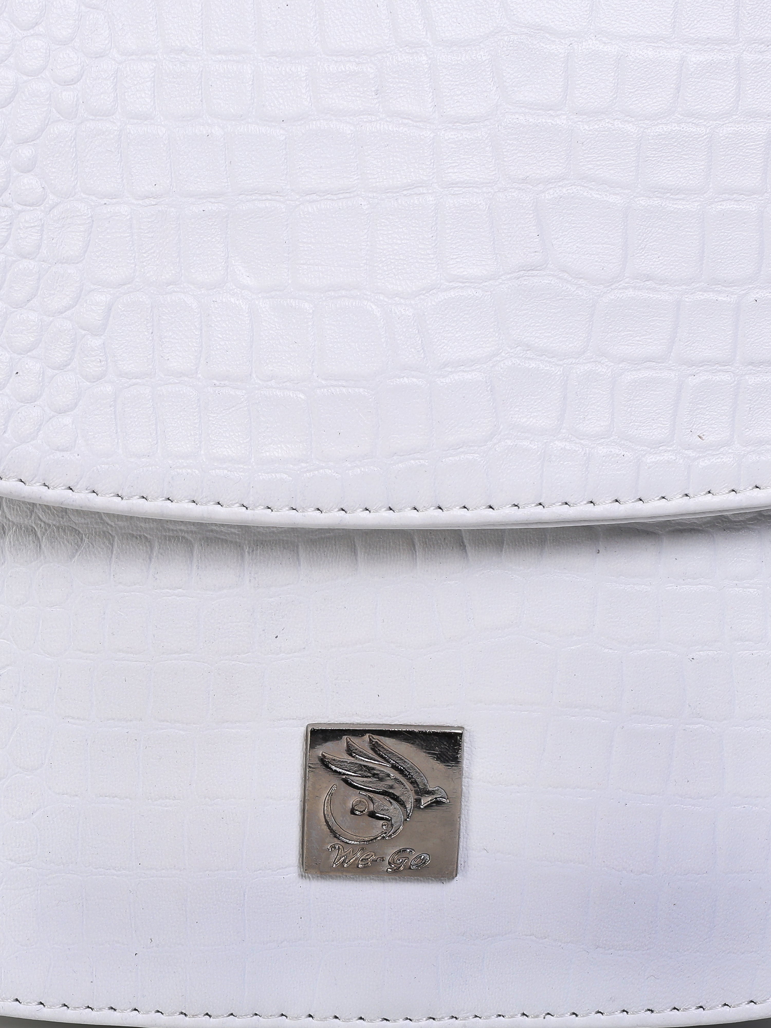 Genuine Leather , Women Trendy Front Magnet Closure , Croco Embossed Leather Bag