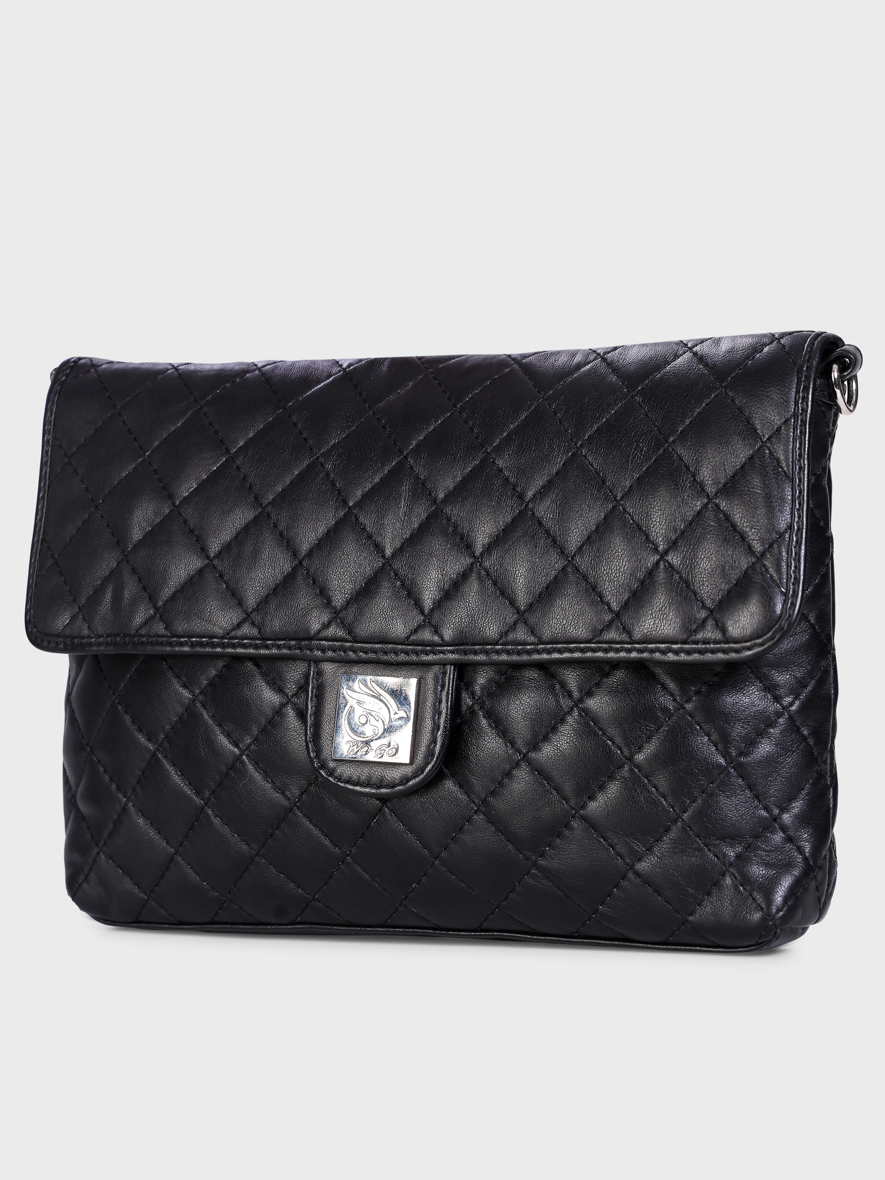 Genuine Leather - Soft , Supple Diamond Quilted Trendy Women Leather Bag