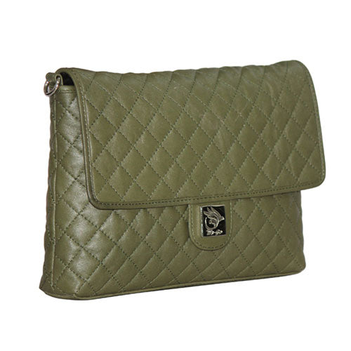 Genuine Leather - soft , supple Diamond Quilted Trendy Women's leather bag