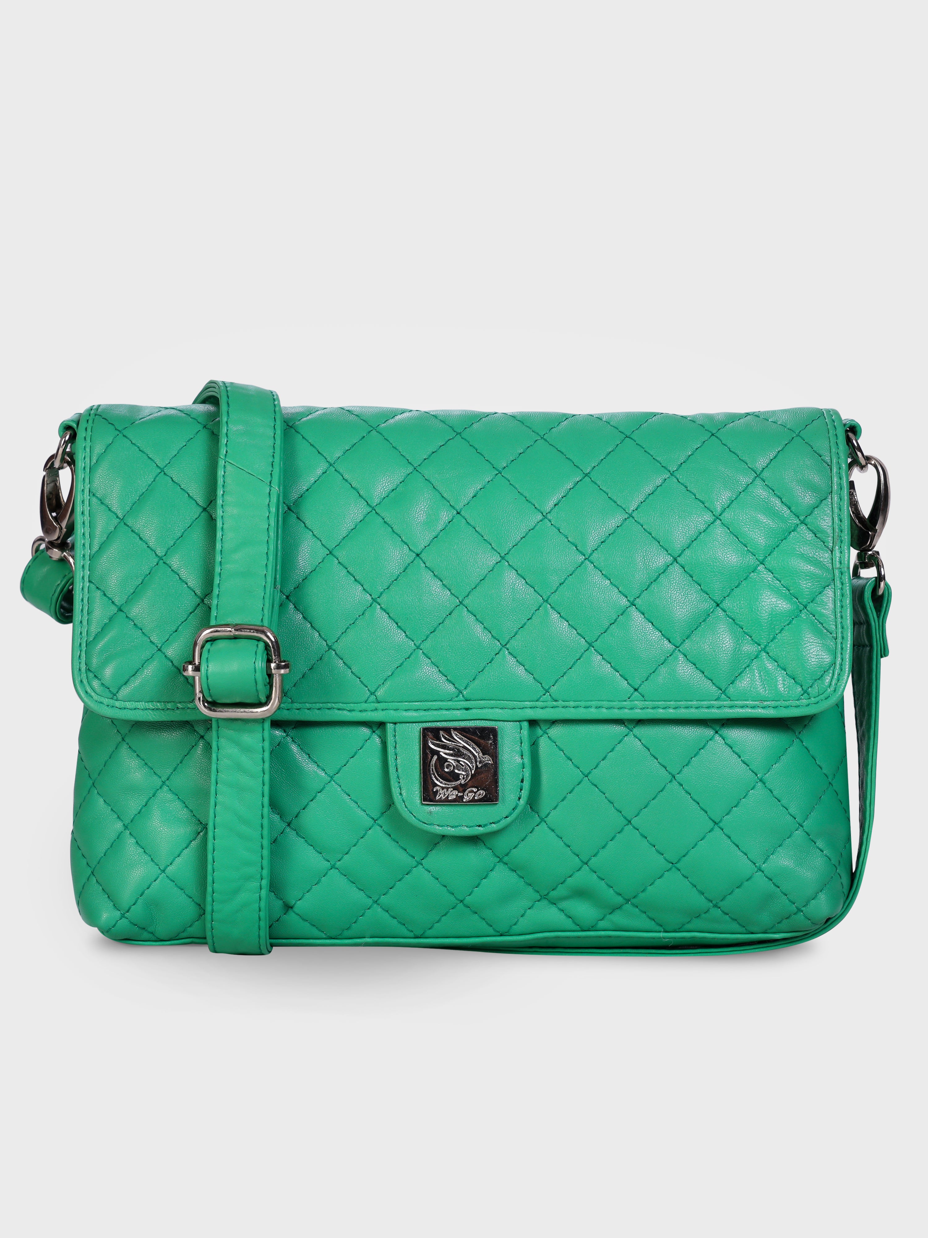 Genuine Leather - Soft , Supple Diamond Quilted Trendy Women Leather Bag