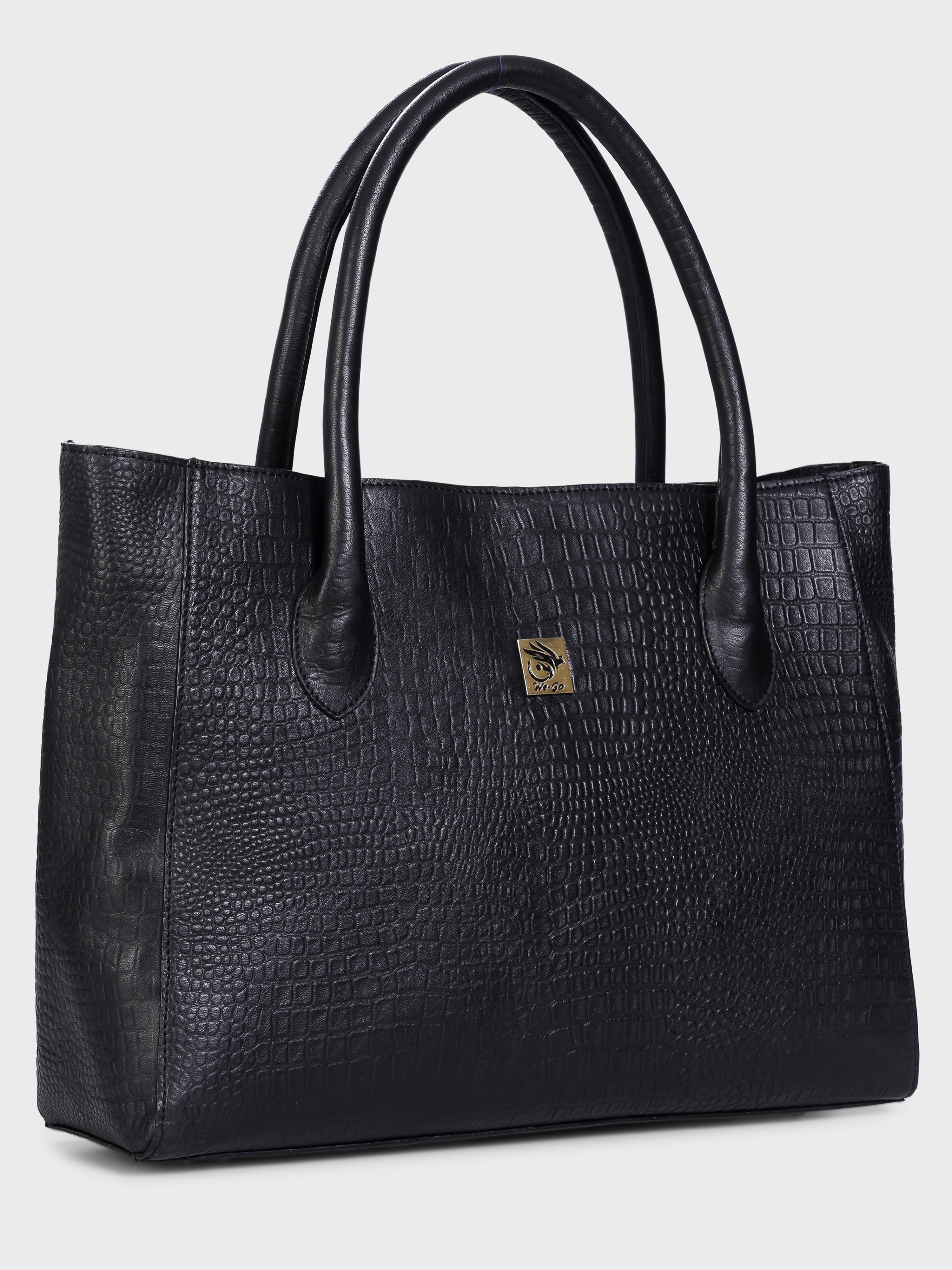 Genuine Leather , Womens Big Tote Bag Croco Embossed Leather