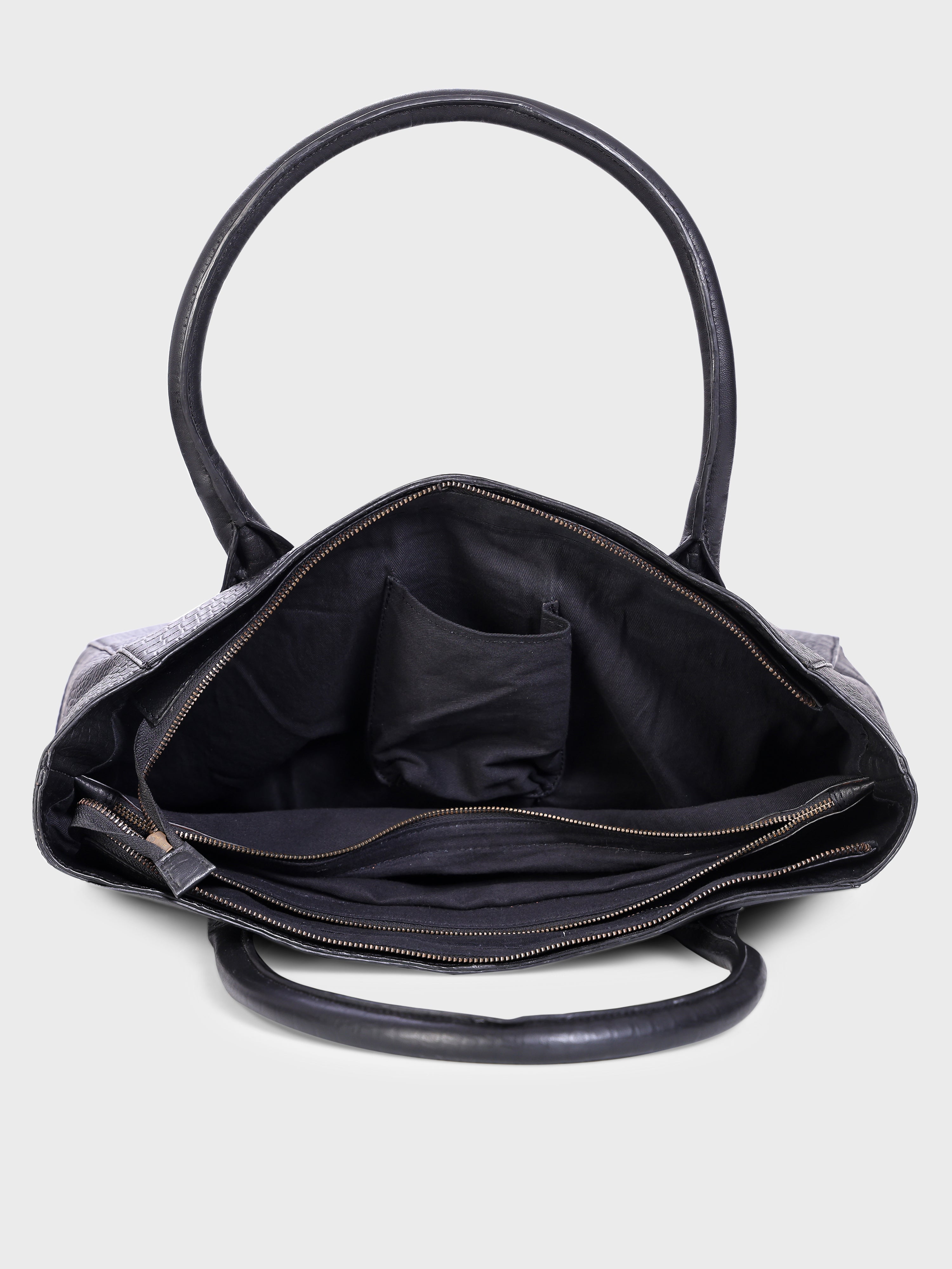 Genuine Leather , Womens Big Tote Bag Croco Embossed Leather