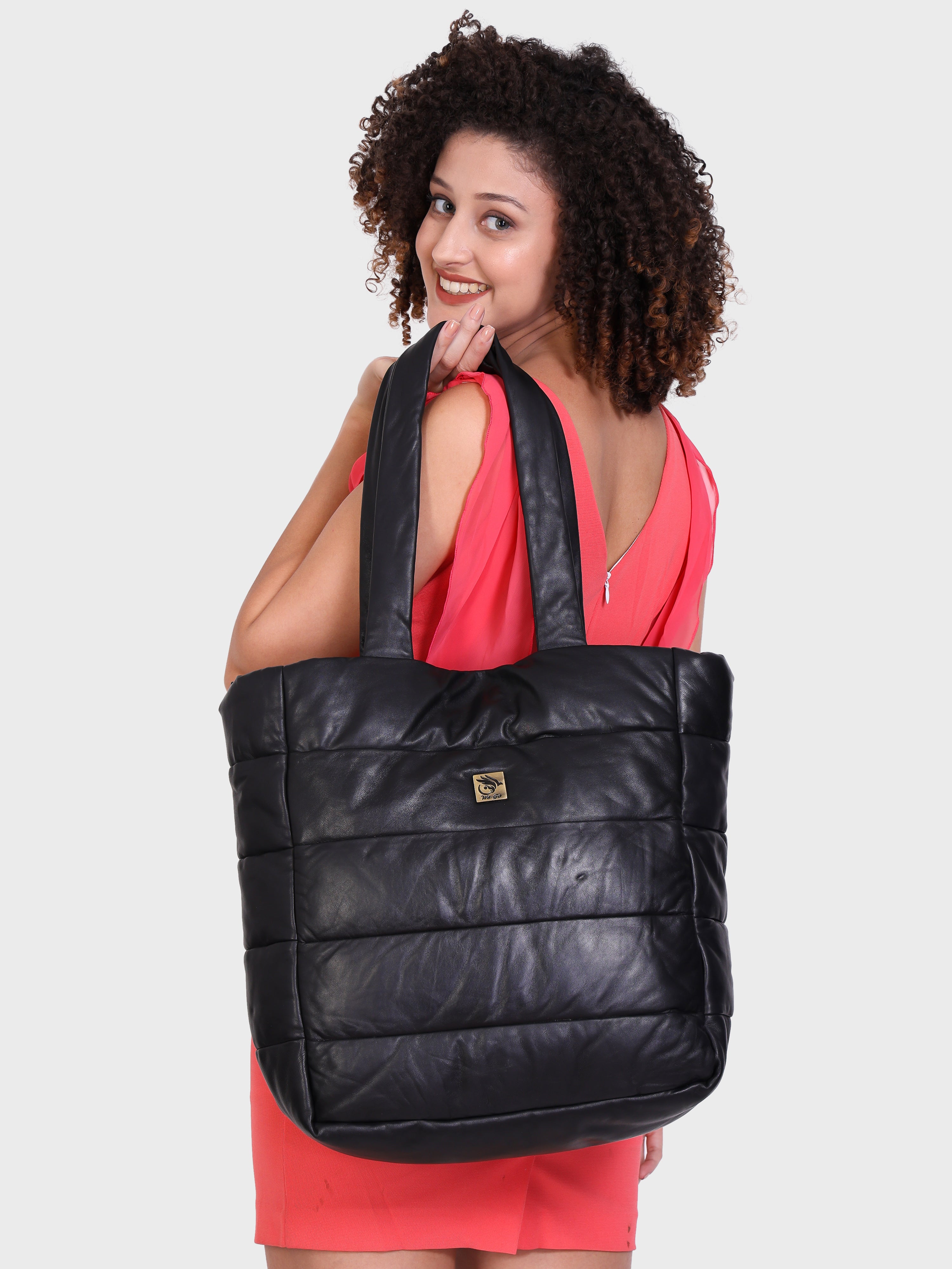 Genuine Leather , Soft Supple , Heavy Polly Quilted Women Leather Bag