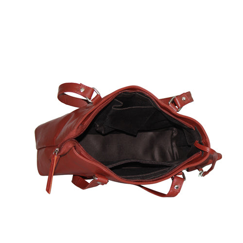Genuine Leather Womens Tote Bag With Wallet Pouch