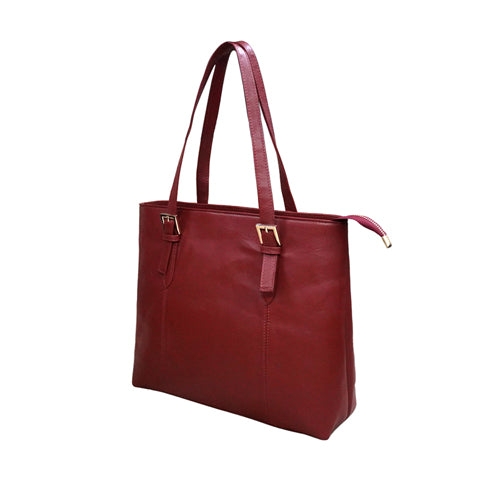 Genuine Leather Womens Tote Bag With Wallet Pouch