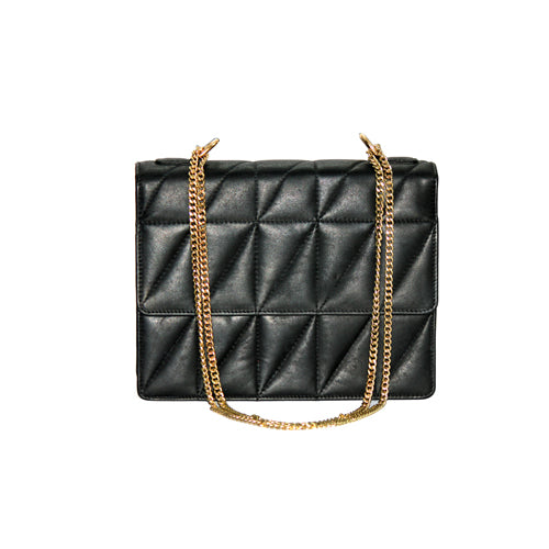 Genuine Leather Quilted Luxurious Women Bag with Golden chain sling