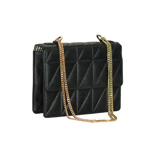 Genuine Leather Quilted Luxurious Women Bag with Golden chain sling