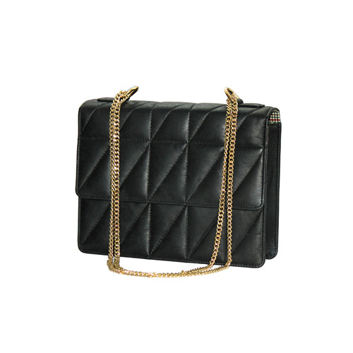 Genuine Leather Quilted Luxurious Women Bag with Golden chain sling