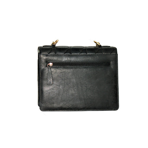 Genuine Leather Quilted Luxurious Women Bag with Golden chain sling