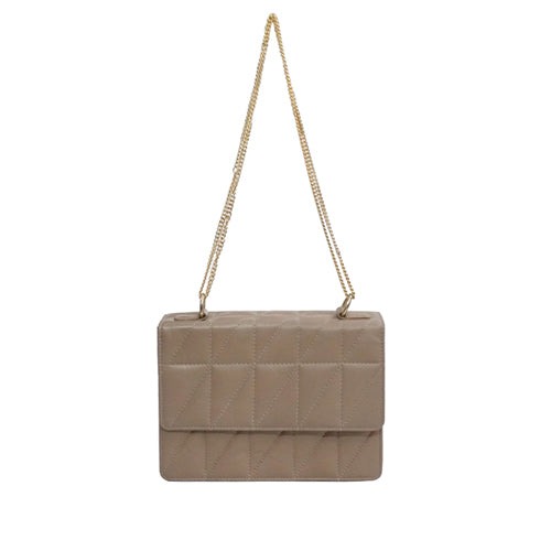 Genuine Leather Quilted Luxurious Women Bag with Golden chain sling