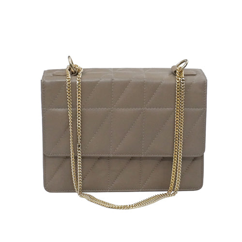 Genuine Leather Quilted Luxurious Women Bag with Golden chain sling