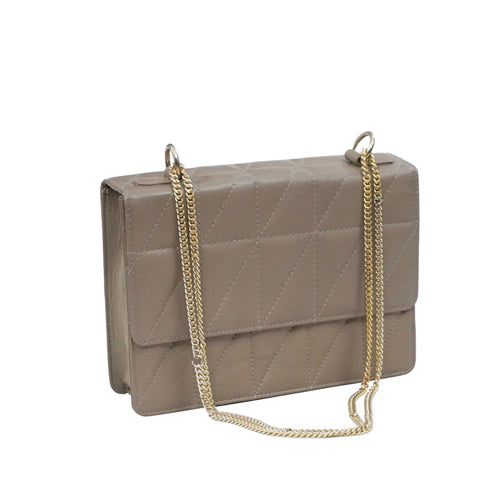Genuine Leather Quilted Luxurious Women Bag with Golden chain sling