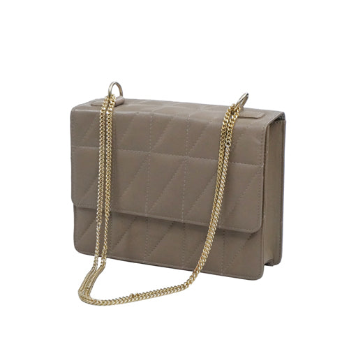 Genuine Leather Quilted Luxurious Women Bag with Golden chain sling