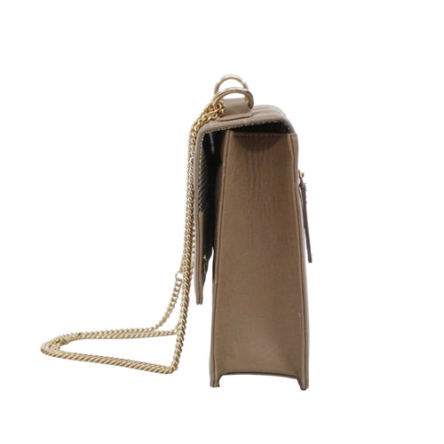 Genuine Leather Quilted Luxurious Women Bag with Golden chain sling