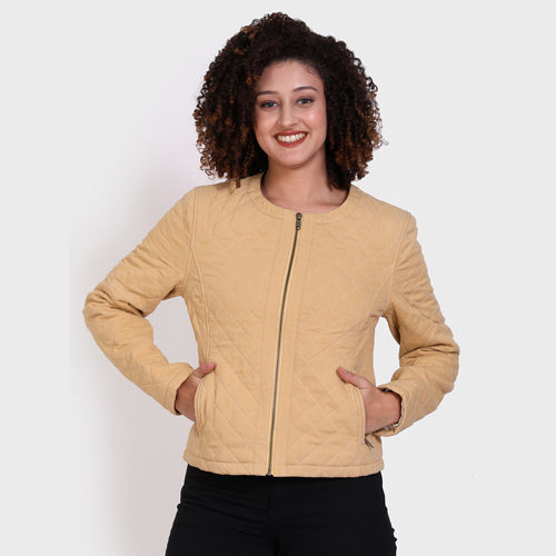 Cotton Twill Quilted Luxurious Women Jacket