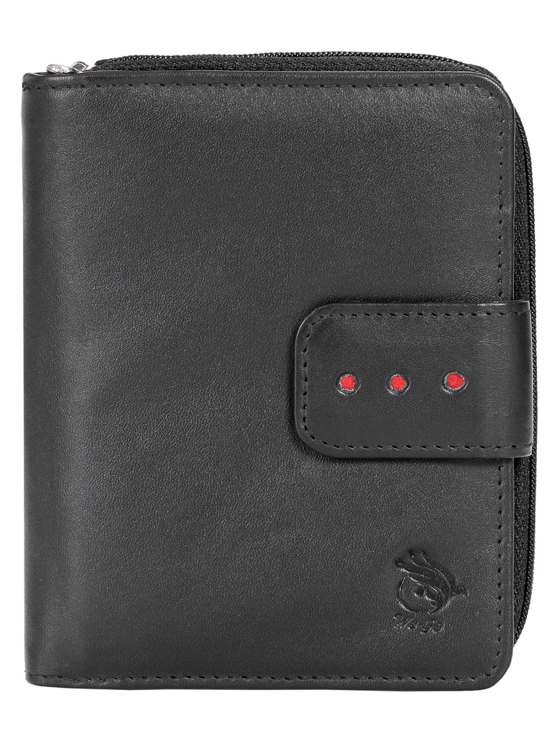 Genuine Leather Women Wallet With Ziparound Pouch
