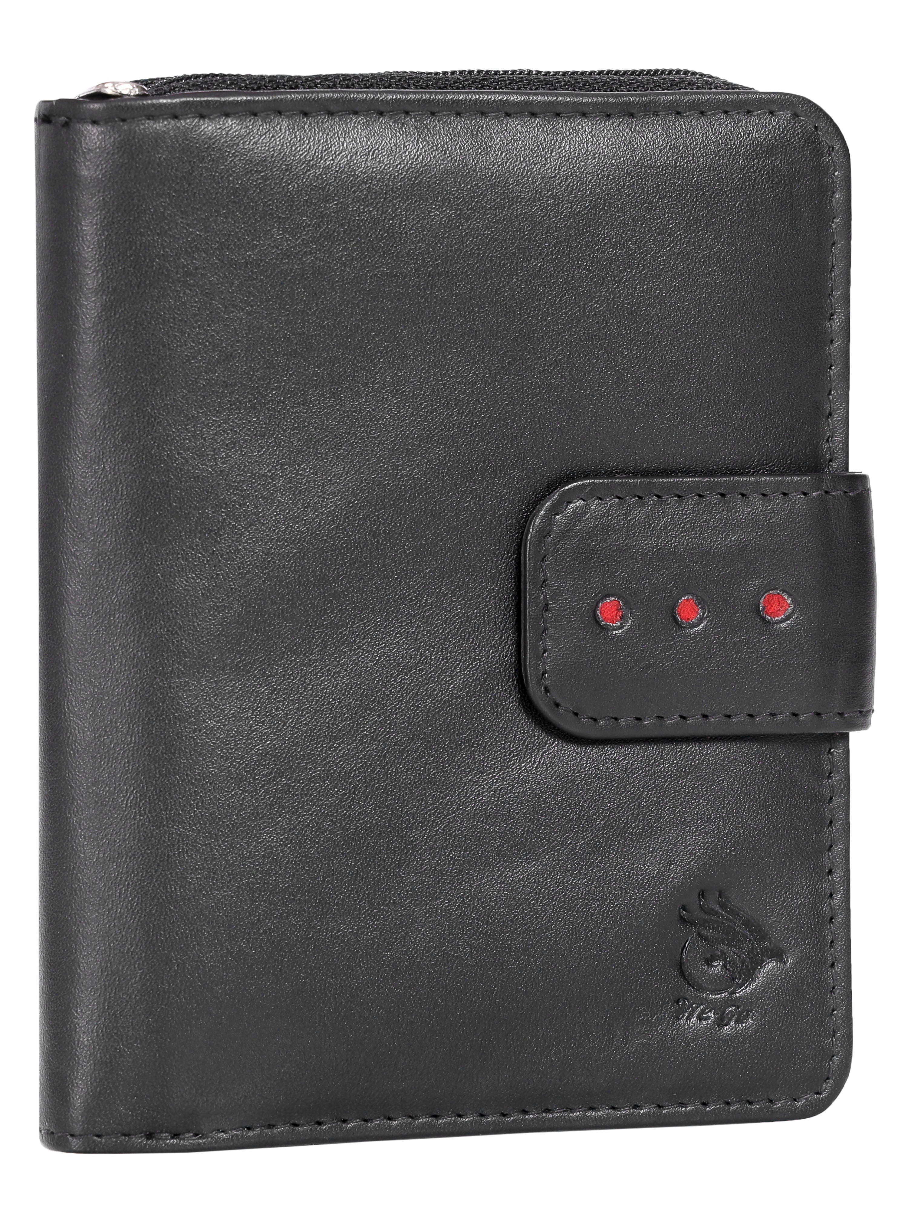 Genuine Leather Women Wallet With Ziparound Pouch