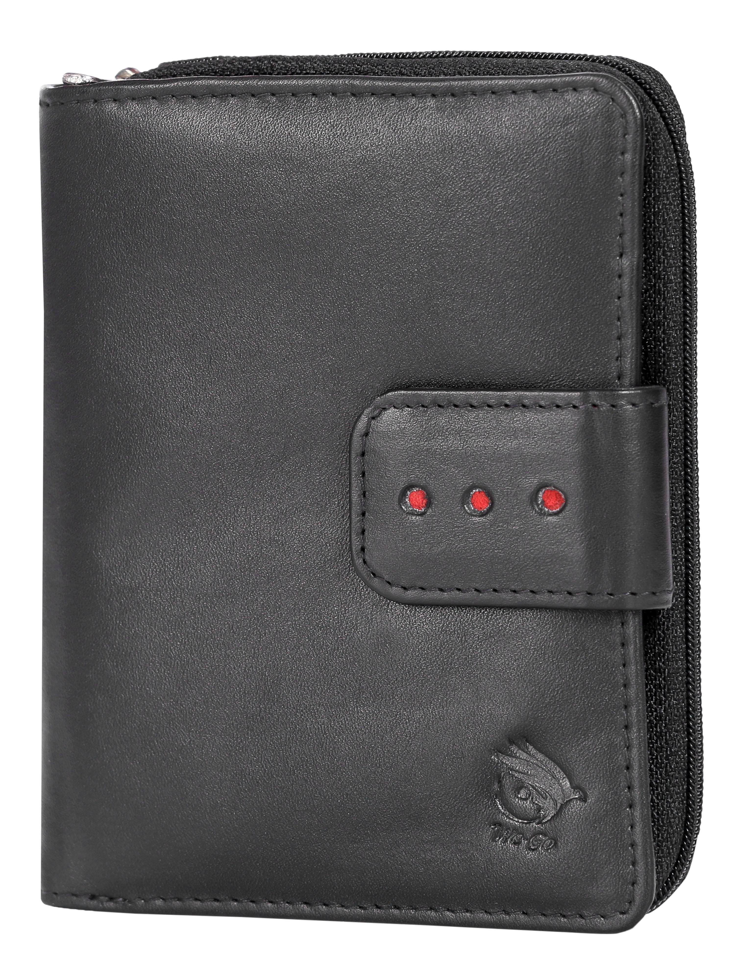 Genuine Leather Women Wallet With Ziparound Pouch