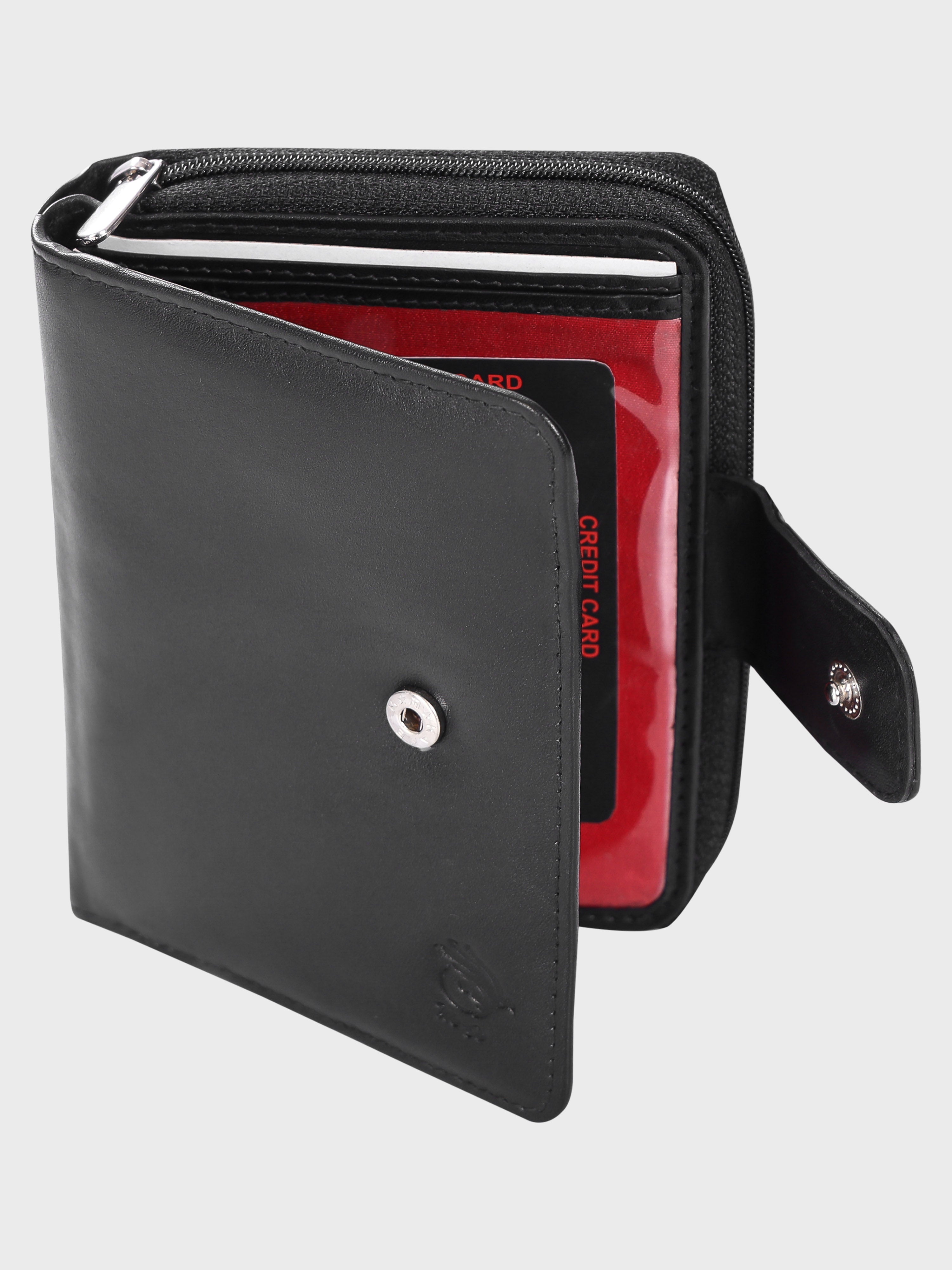 Genuine Leather Women Wallet With Ziparound Pouch