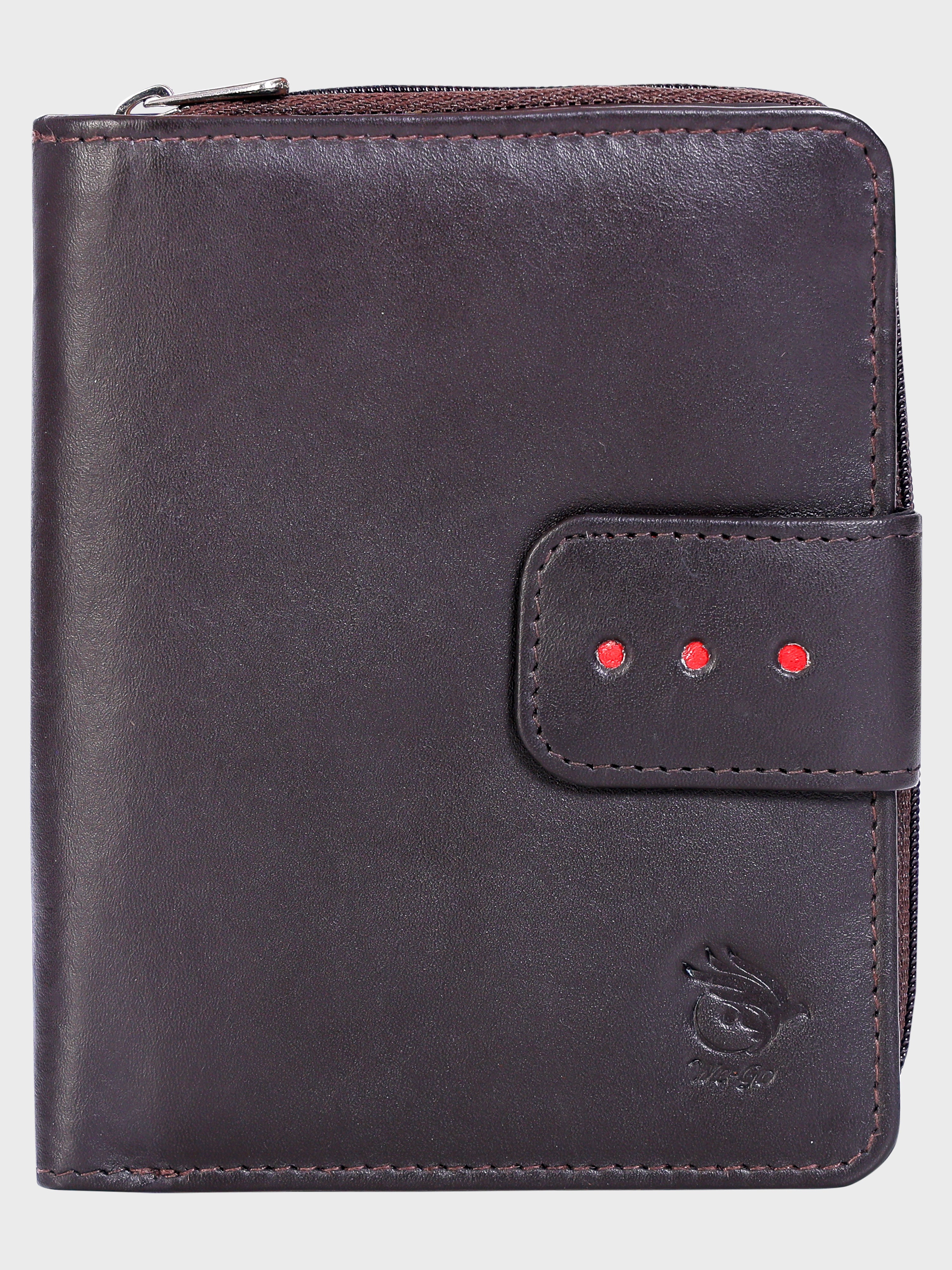 Genuine Leather Women Wallet With Ziparound Pouch