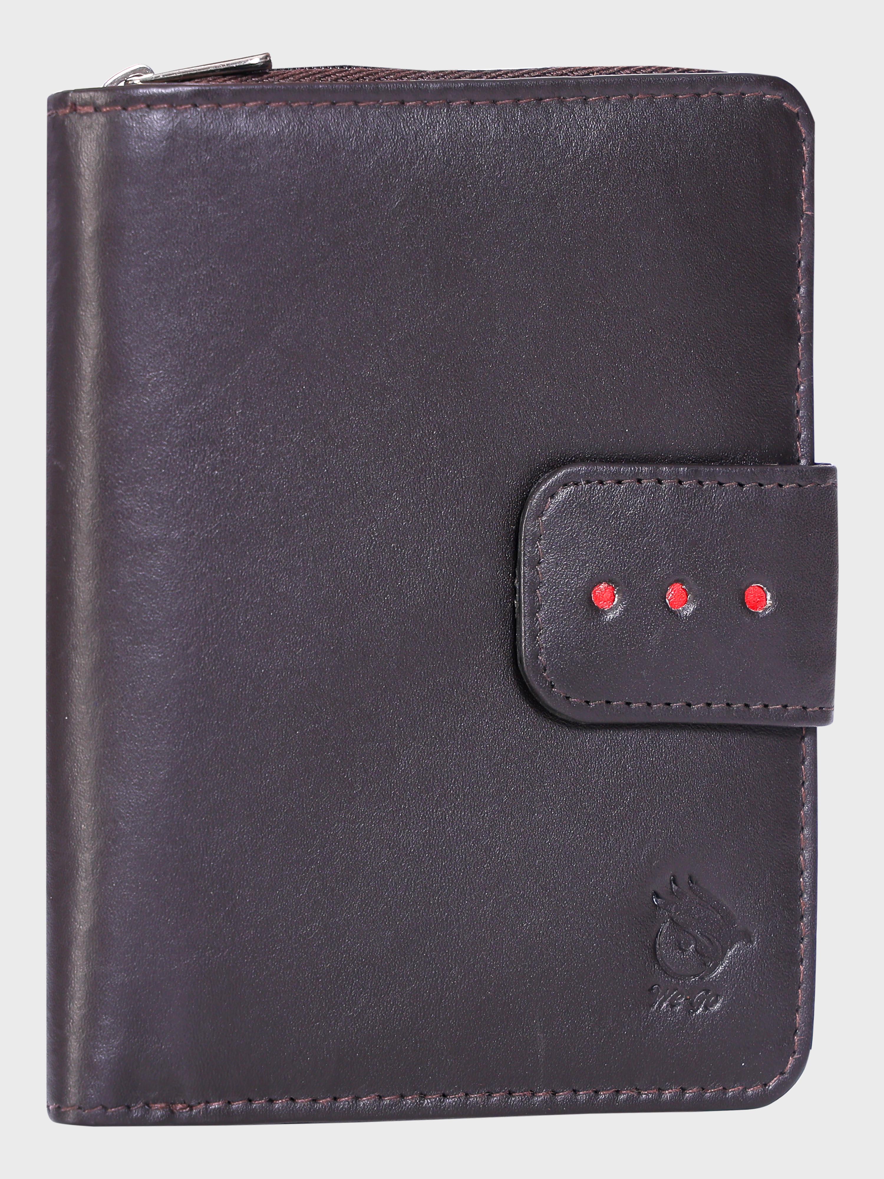 Genuine Leather Women Wallet With Ziparound Pouch