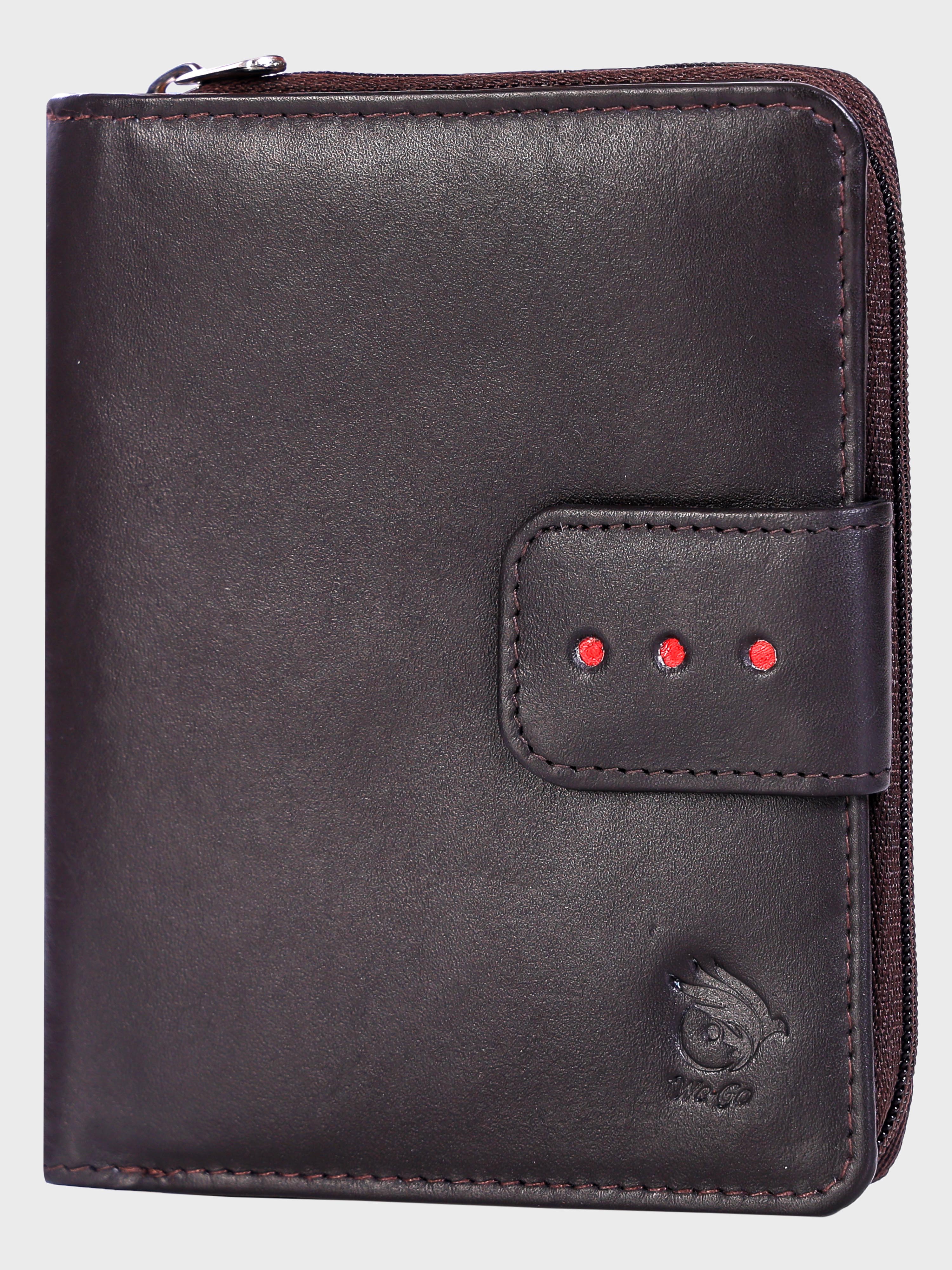 Genuine Leather Women Wallet With Ziparound Pouch
