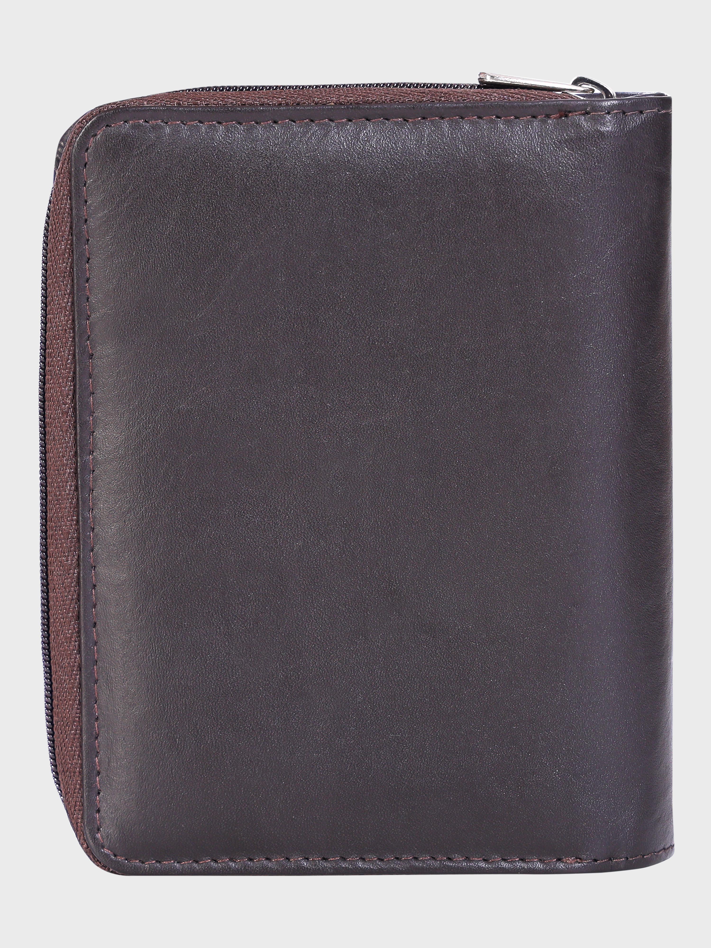Genuine Leather Women Wallet With Ziparound Pouch