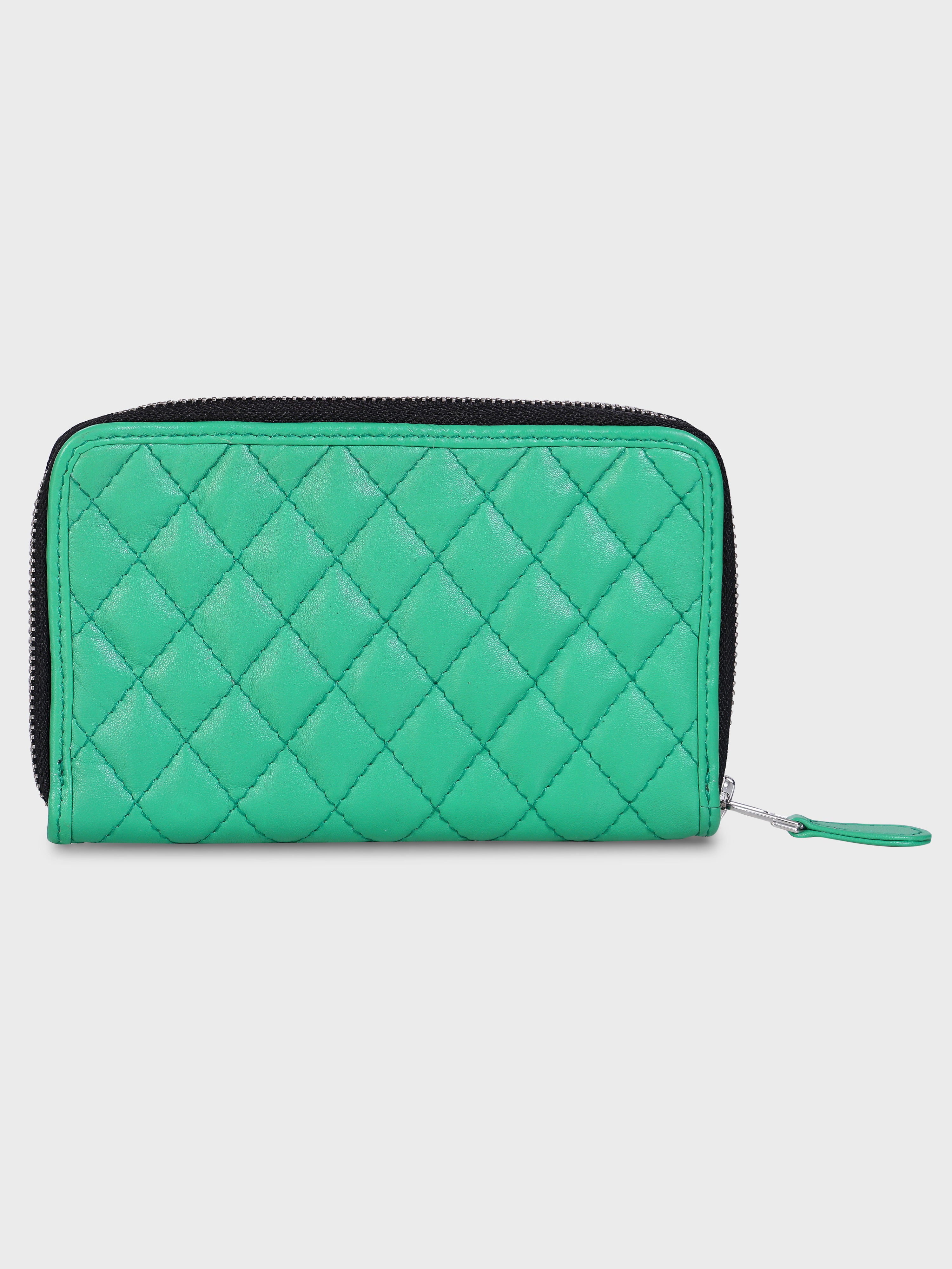 Genuine Leather , Diamond Quilted Leather Women Wallet