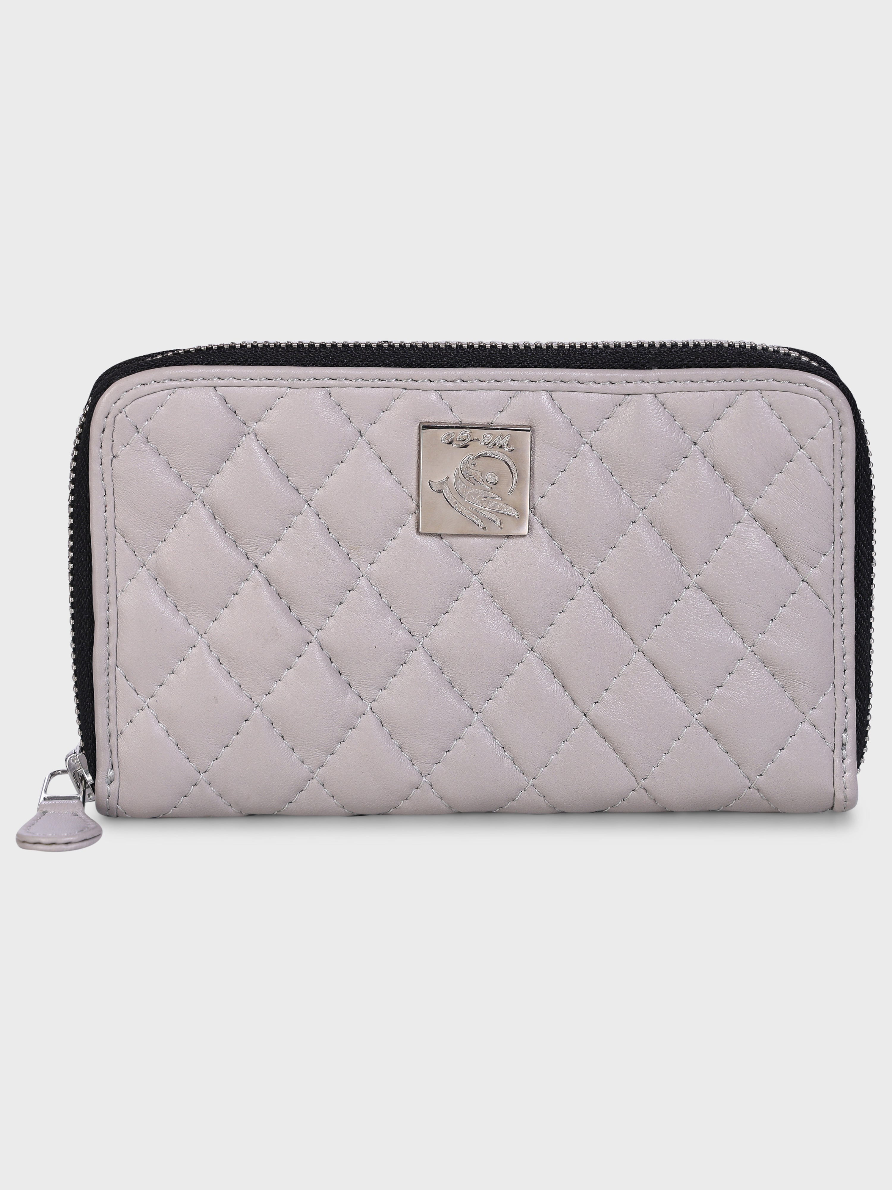 Genuine Leather , Diamond Quilted Leather Women Wallet