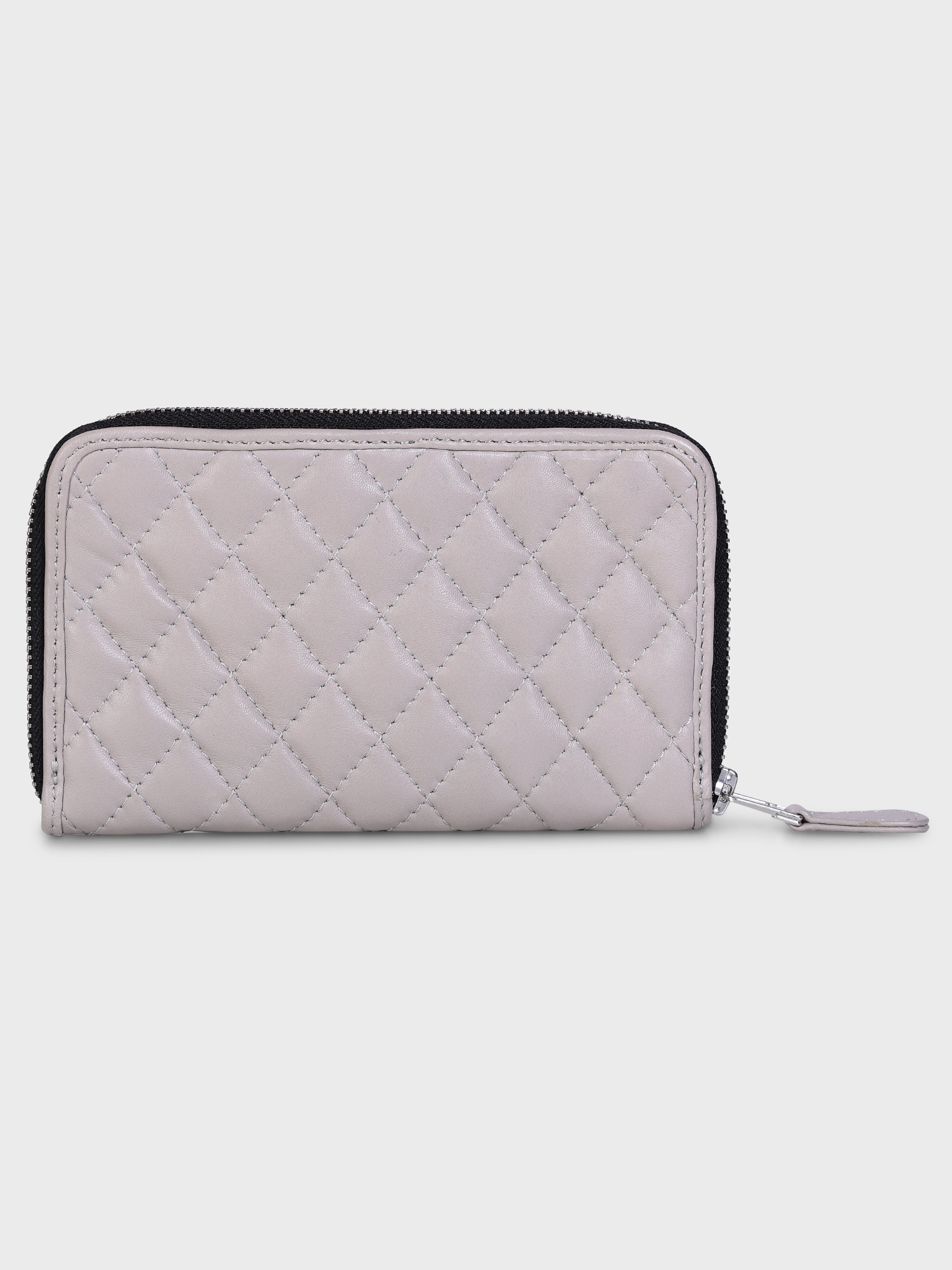 Genuine Leather , Diamond Quilted Leather Women Wallet