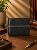 Genuine Leather , Centre Stitch Detail , Men Leather Wallet