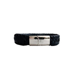 Genuine Leather Bracelet With Magnet Closure-Blue