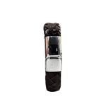 Genuine Leather Bracelet With Magnet Closure-Brown