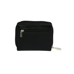 GENUINE LEATHER ZIP CLOSURE CARD CASE FOR ACCOMODATING MULTIPLE CARDS