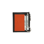 GENUINE LEATHER CARD CASE WITH ZIP POUCH AND KEY RING