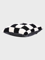 Front - Genuine Fur , Patchwork , Back - Genuine Leather , Luxurious Cushion Cover With Cushion