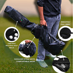 Genuine Leather Lightweight Portable Golf Clubs Carry Bag