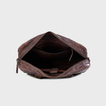 Genuine Leather Office Bag - Oil Pullup Leather Portfolio , With Adjustable Shoulder Strap , Can Accommodate 15 " Laptop