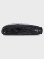 Genuine Leather Office Bag - Crocodile Embossed Print Leather Portfolio , With Adjustable Shoulder Strap , Can Accommodate 15 " Laptop