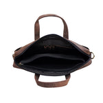 Genuine Leather Office Bag  - Oil Pullup Leather  , With Adjustable Shoulder Strap , With 14 " Laptop Compartment
