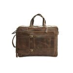 Genuine Leather Multipurpose Briefcase Bag Cum Backpack With Laptop Compartment & Adjustable Shoulder Strap